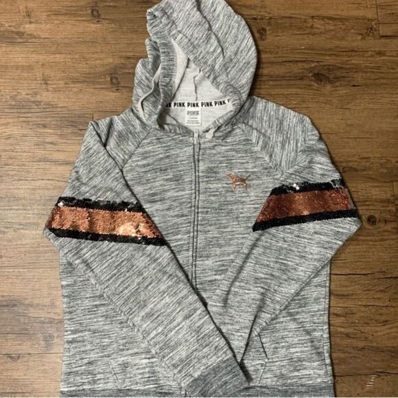 PINK VS BLING FULL ZIP HOODIE AND JOGGER SWEATPANTS SET - Picture 4 of 10